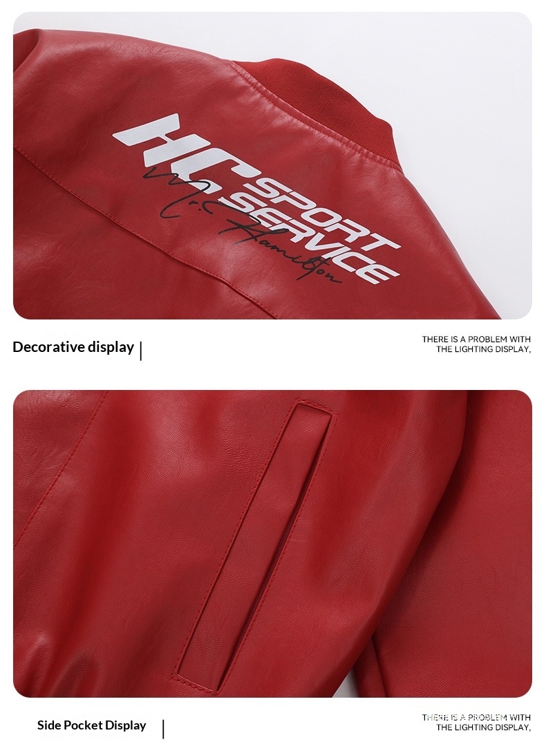 Giacca da motociclista in pelle da uomo larga, stile retrò hip-hop europeo e americano, all'ingrosso transfrontaliero_voghion.com