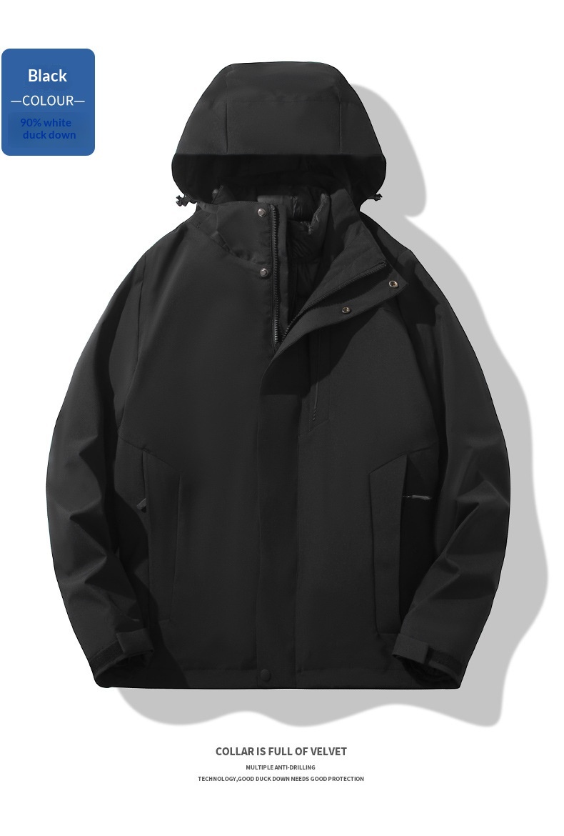 boy Herren- und Damen-3-in-1-Daunenjacke mit abnehmbarem Futter, dicker Fütterung, wasserdicht und winddicht, ideal für Herbst und Winter, zum Wandern und für Outdoor-Aktivitäten._voghion.com