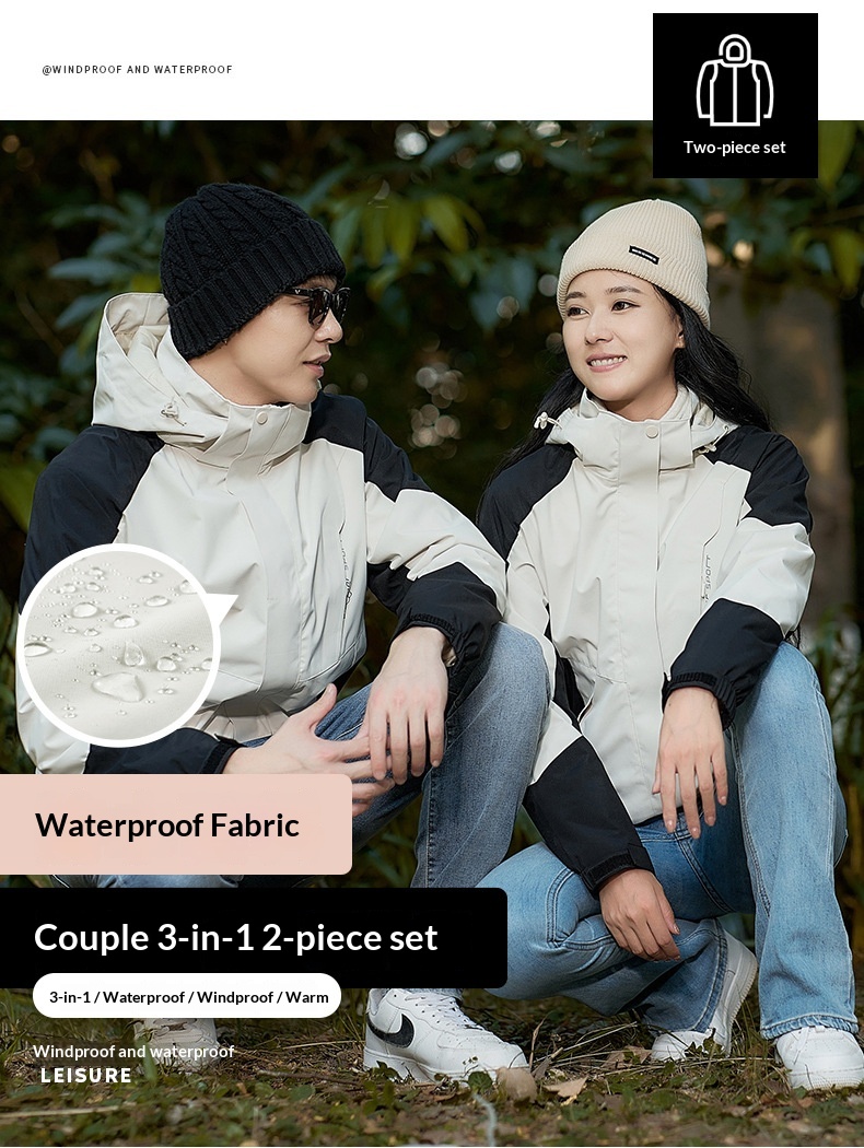 Junge Outdoor-Jacke, wasserdicht, mit individuellem Graphenfutter, winddicht, 3-in-1-Modell mit Aufdruck_voghion.com