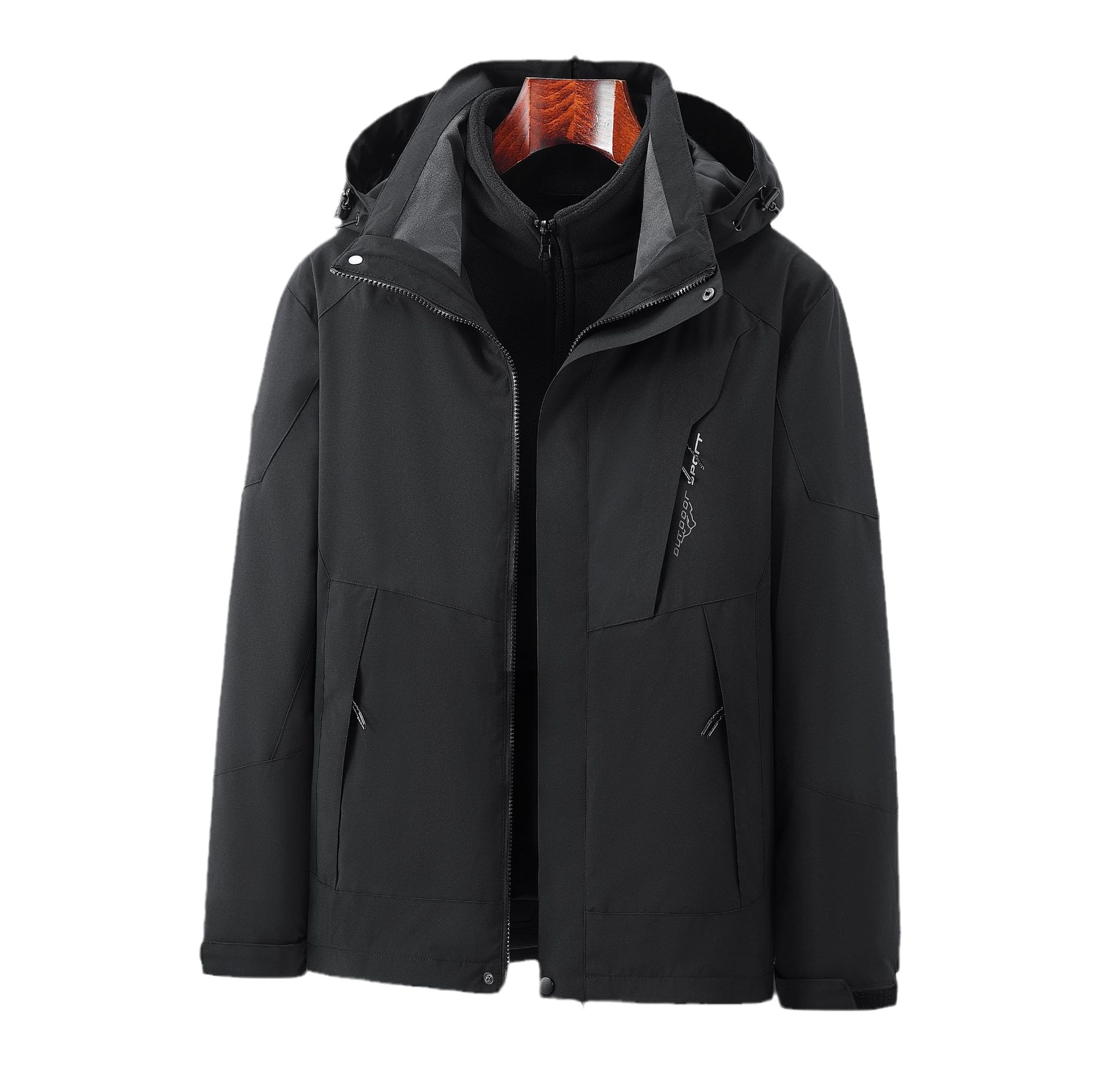 Junge Outdoor-Jacke, wasserdicht, mit individuellem Graphenfutter, winddicht, 3-in-1-Modell mit Aufdruck_voghion.com