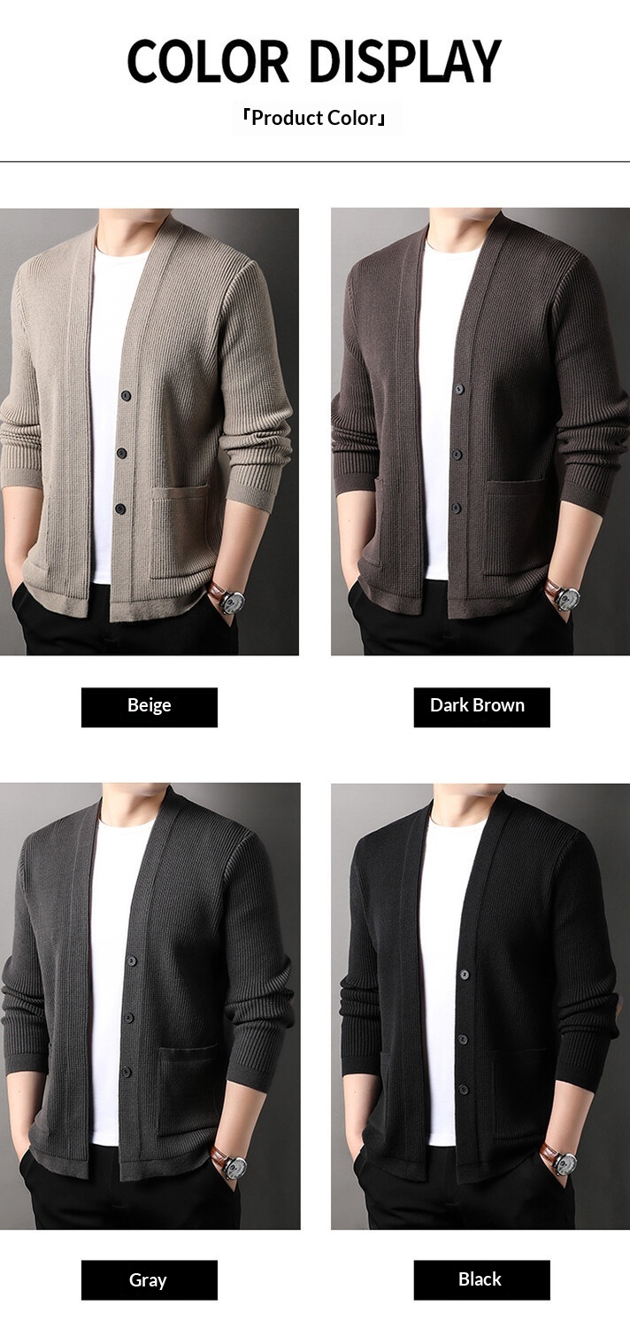 boy Boy Boy High-End Light Spring And Autumn Casual Knitted Cardigan Versatile Comfortable Fashionable Jacket Trendy Men's_voghion.com