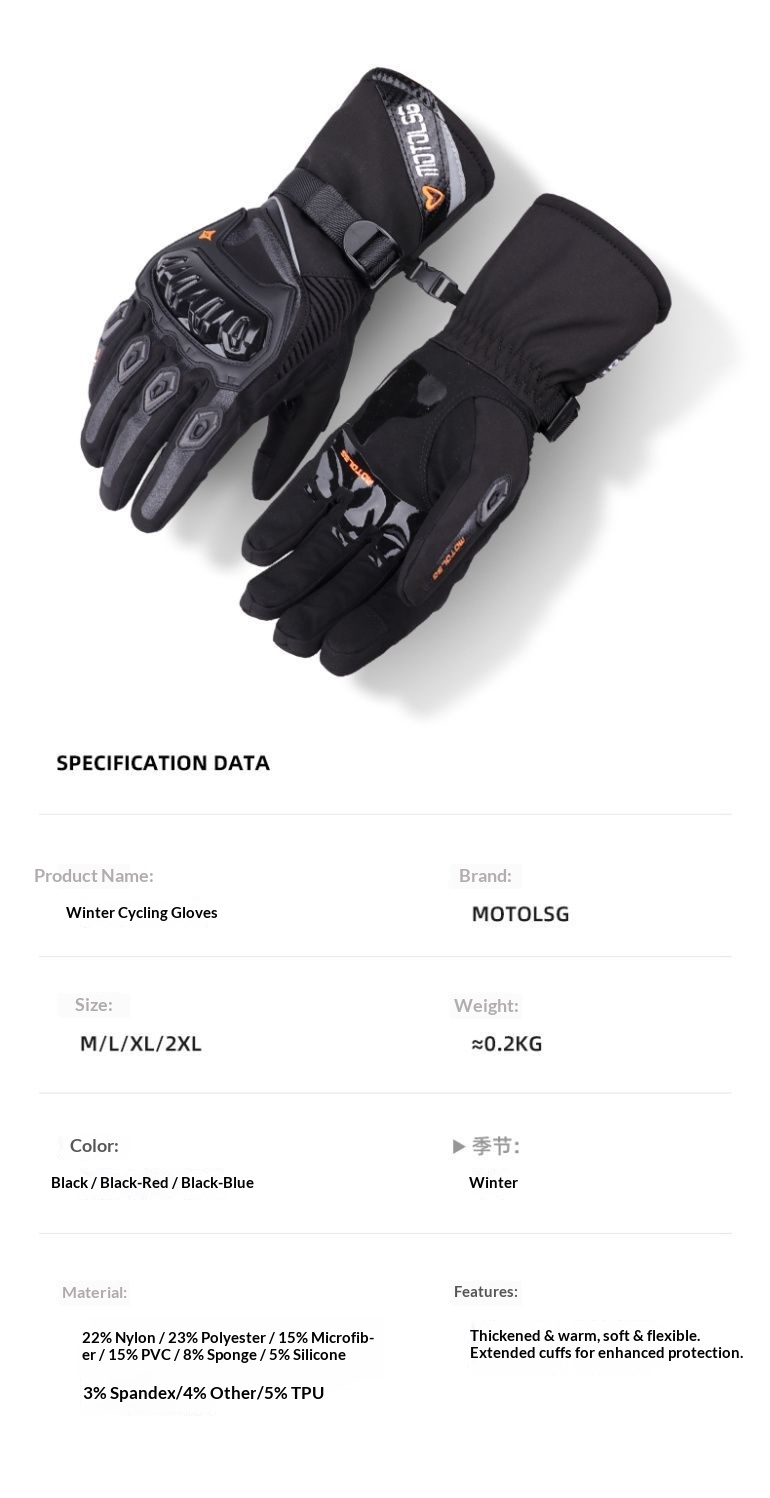 boy Boy Boy Gloves Winter Waterproof Women's Motorcycle Warm Fleece Windproof Thickened Riding Gear Men's_voghion.com