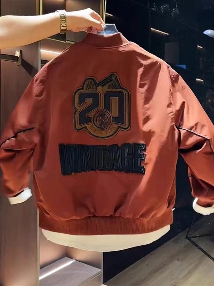 Giacca da baseball da uomo in cotone con scollo rotondo ricamato, stile americano, casual, calda, invernale, da uomo, di marca alla moda_voghion.com