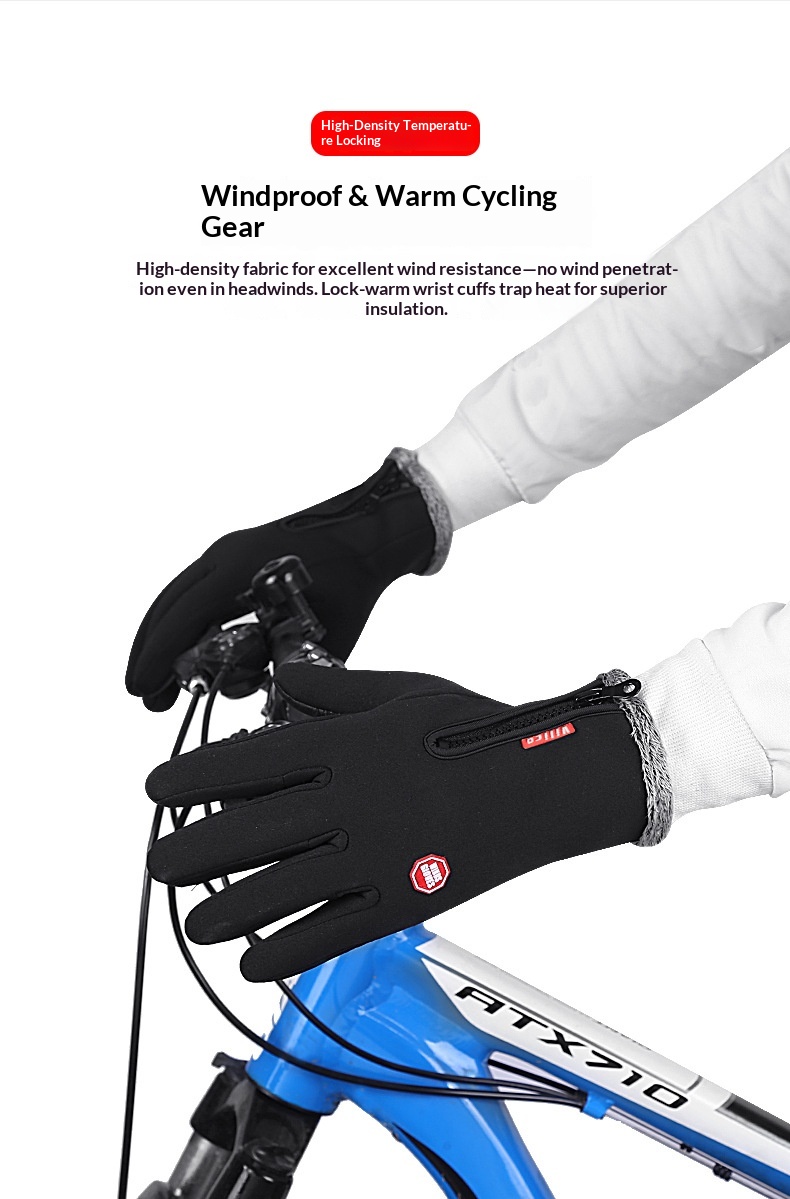 Jungen Outdoor Winddichte Winter Fleecegefütterte Dicke Warme Unisex Sport Fahrradfahren Ski Touchscreen Rutschfest Handschuhe_voghion.com