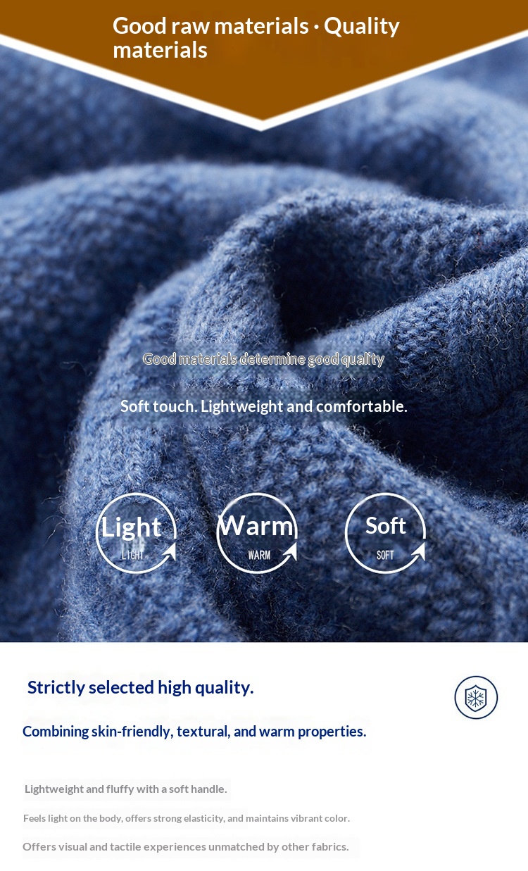 boy Boy Boy Boy 23 Autumn Winter New Men's Half Turtleneck Thickened Wool Pullover Solid Color Casual Plus Size Twisted Knit Sweater_voghion.com