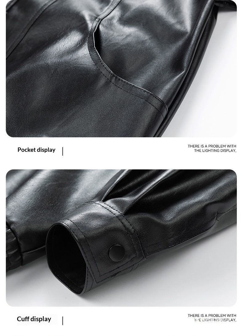 ragazzo Moda di strada europea e americana all'ingrosso transfrontaliera larga per uomo, stile di coppia alla moda, pelle nera da motociclista_voghion.com