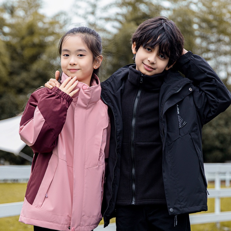 Junge Outdoor-Jacke, wasserdicht, mit individuellem Graphenfutter, winddicht, 3-in-1-Modell mit Aufdruck_voghion.com