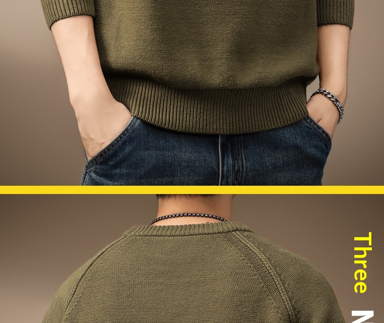 boy Boy Boy Boy High-End American Heavyweight Retro Color-Block Pocket Sweater For Men, Autumn Trendy Brand, Thick Loose Fit, Plus Size_voghion.com