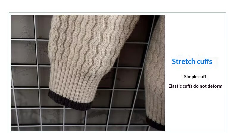 Pull à col roulé mi-long pour homme, pull en maille torsadée automne-hiver, pull tendance ample à col rond pour homme._voghion.com