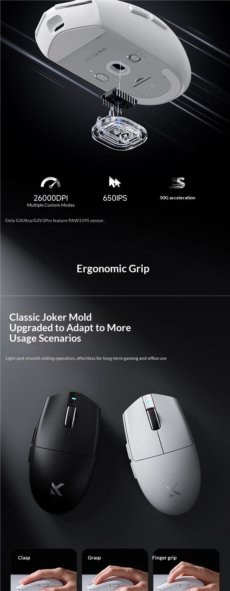 Digitex Digitex MCHOSE G3 V2 Wireless Mouse Gaming Computer Office Rechargeable Three-Mode Bluetooth Wired 3395_voghion.com