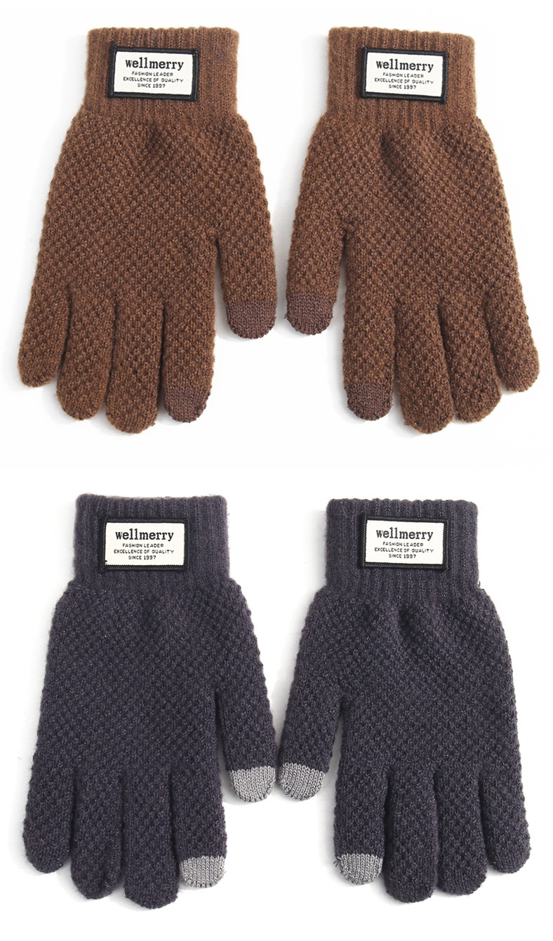 Guanti da ciclismo invernali in pile foderati, spessi, stile coreano, resistenti al freddo, con touchscreen, caldi, in maglia, per uomo e donna_voghion.com