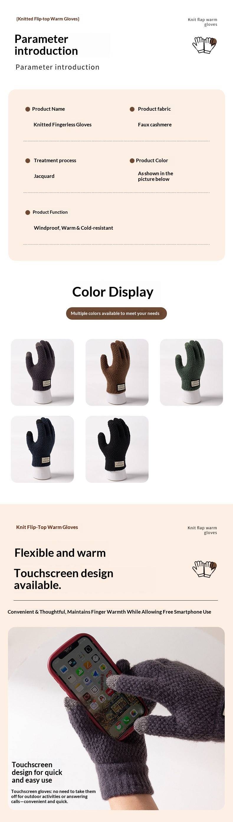 boy Boy Boy Winter Thickened Cold-Proof Cycling Touchscreen Knitted Men And Women Fingered Warm Gloves_voghion.com