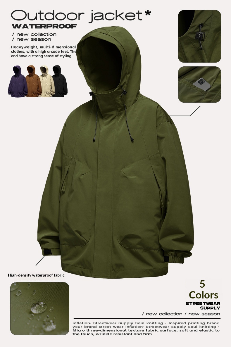 boy Boy Jie Zhan Clothing|Mountain Style 3D Zipper Bag Windproof Hooded Jacket 2025 Men's Spring And Autumn Outdoor Coat_voghion.com
