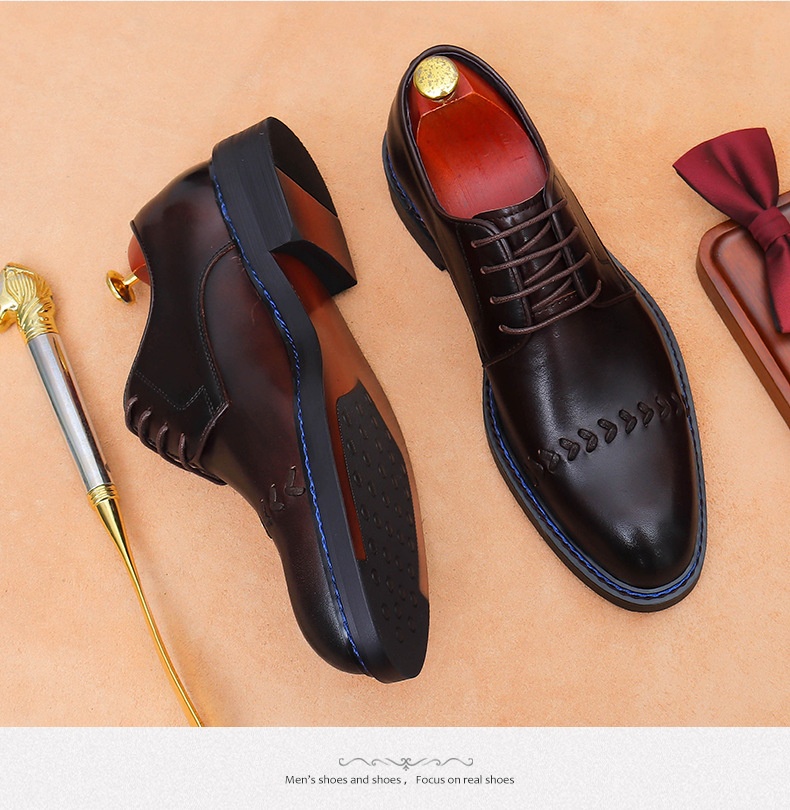Voyage Hochwertige, handgefertigte Herren-Schnürschuhe aus Rindsleder – elegante Derby-Schuhe mit drei Gelenken_voghion.com