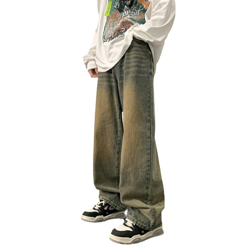 ragazzo Hip Hop europeo per uomo, stile autunnale e invernale, jeans larghi a gamba larga in stile americano, pantaloni cargo casual a gamba dritta_voghion.com