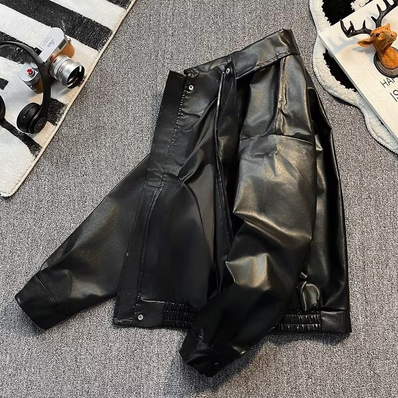 Giacca da aviatore in pelle PU da uomo alla moda di strada europea e americana, ampia e alla moda, disponibile in magazzino_voghion.com