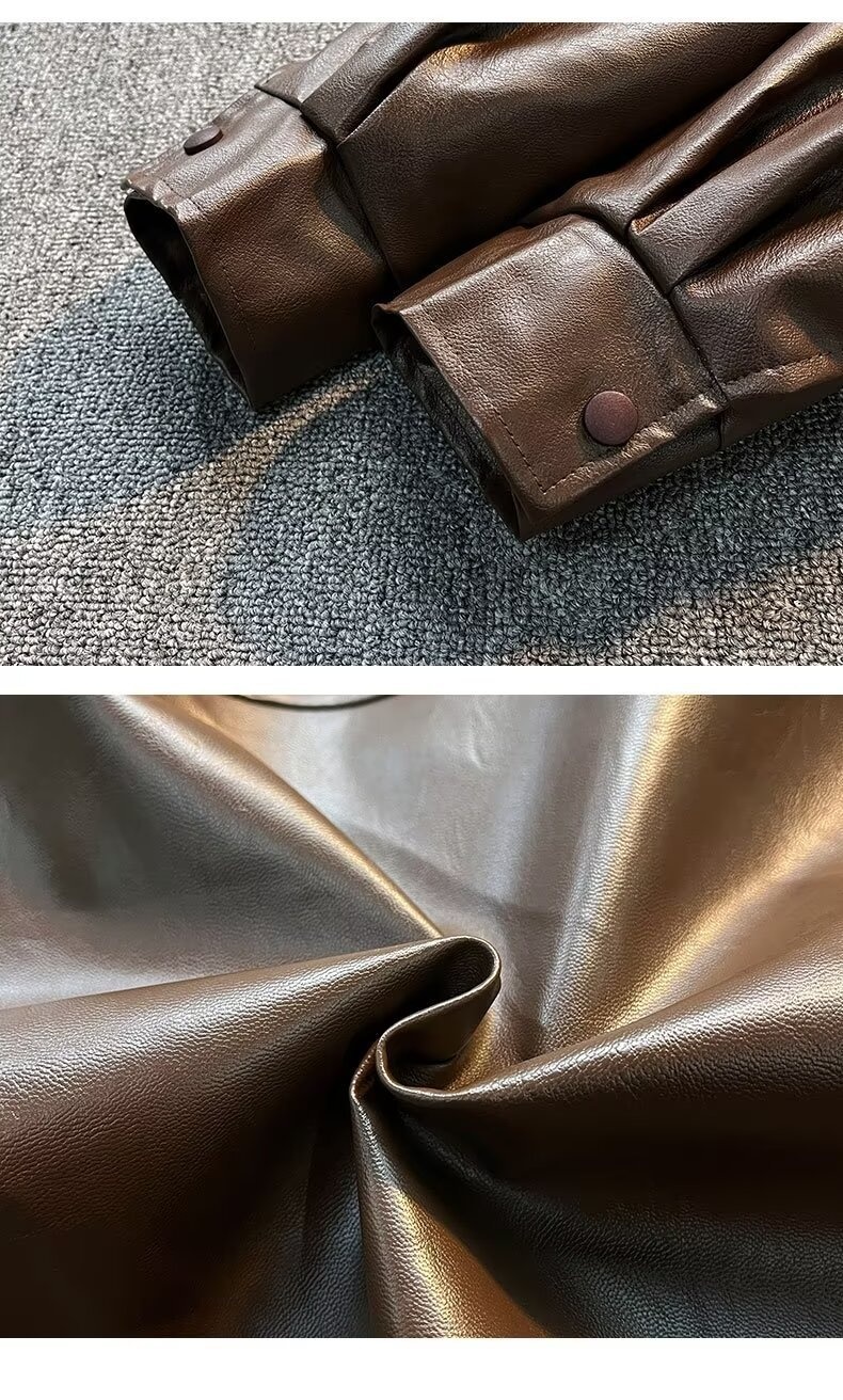 Giacca da aviatore in pelle PU da uomo alla moda di strada europea e americana, ampia e alla moda, disponibile in magazzino_voghion.com