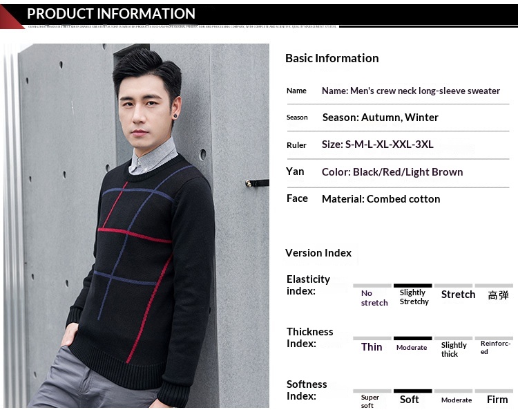 boy Boy Boy Boy Winter New Round Neck For Men Korean Style Color Block Pullover Fashion Trendy Long Sleeve Warm Men's Knitted Sweater_voghion.com