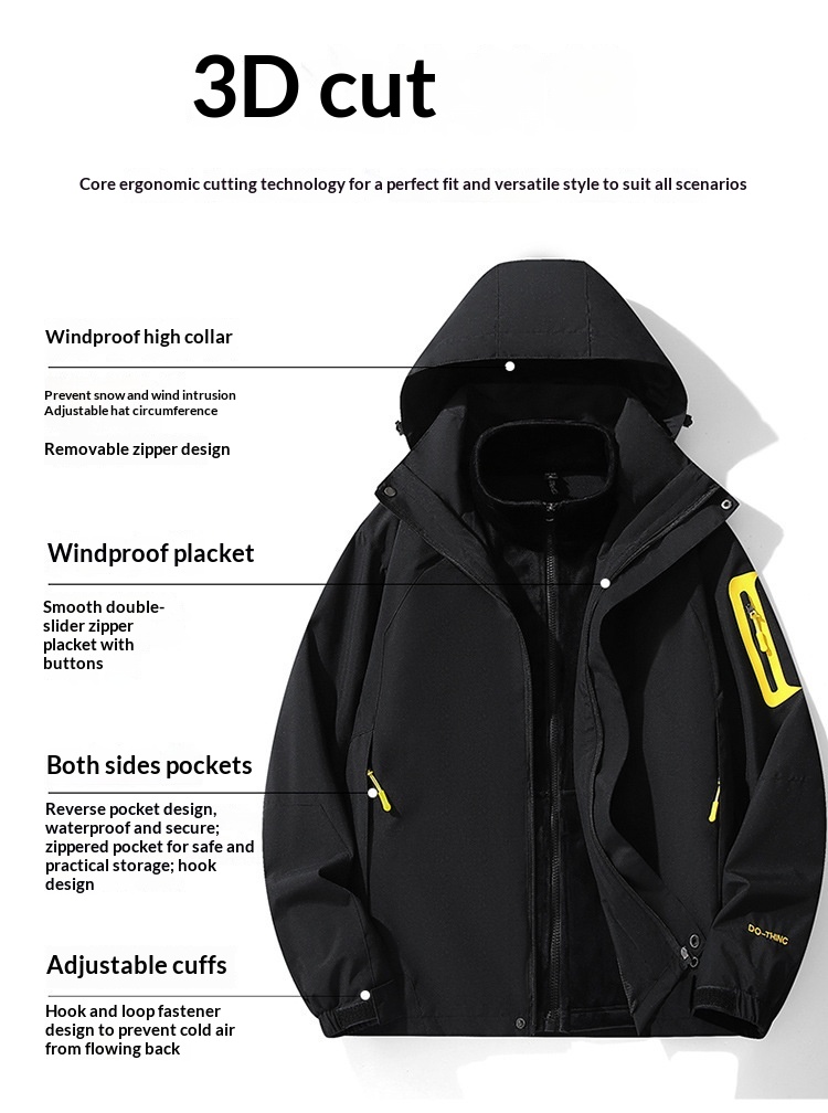 chłopiec Chłopiec 2024 Mink Velvet Nowy Jesień Zima Trzy w jednym 0,05 kg Zestaw częściowy Unisex Kurtka męska Możliwość personalizacji z nadrukiem i_voghion.com