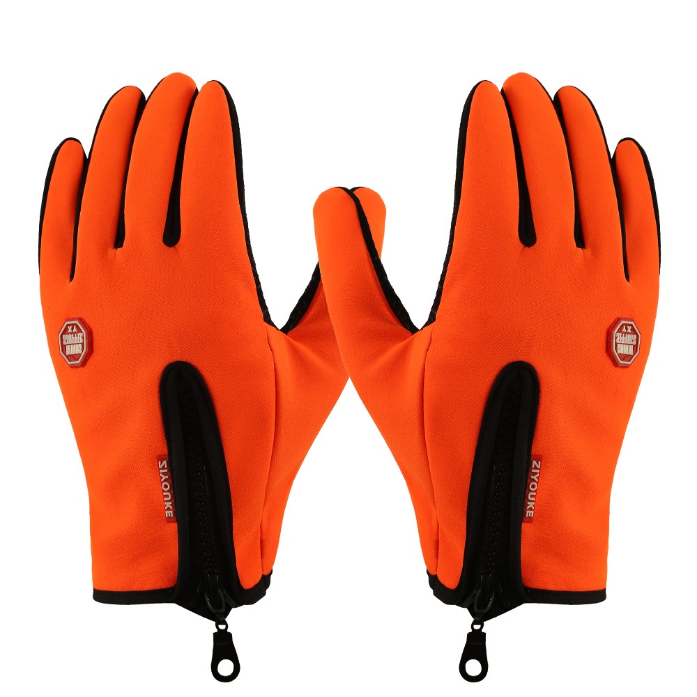 boy Boy Boy Autumn And Winter Touchscreen Fleece-Lined Cold-Proof Warm Rock Brothers Anti-Slip Anti-Freeze Motorcycle Riding Gloves_voghion.com