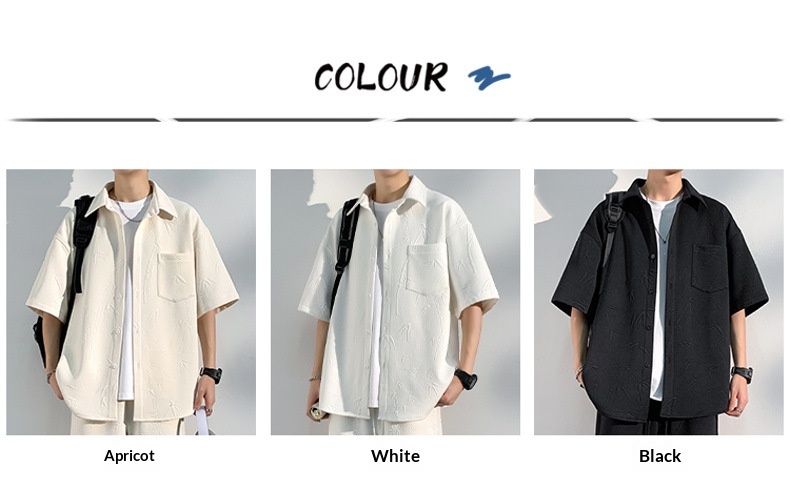 National Style Casual Suit For Men Summer Textured Plus Size Short Sleeve Versatile Fashion Trendy Brand Handsome Outfit_voghion.com