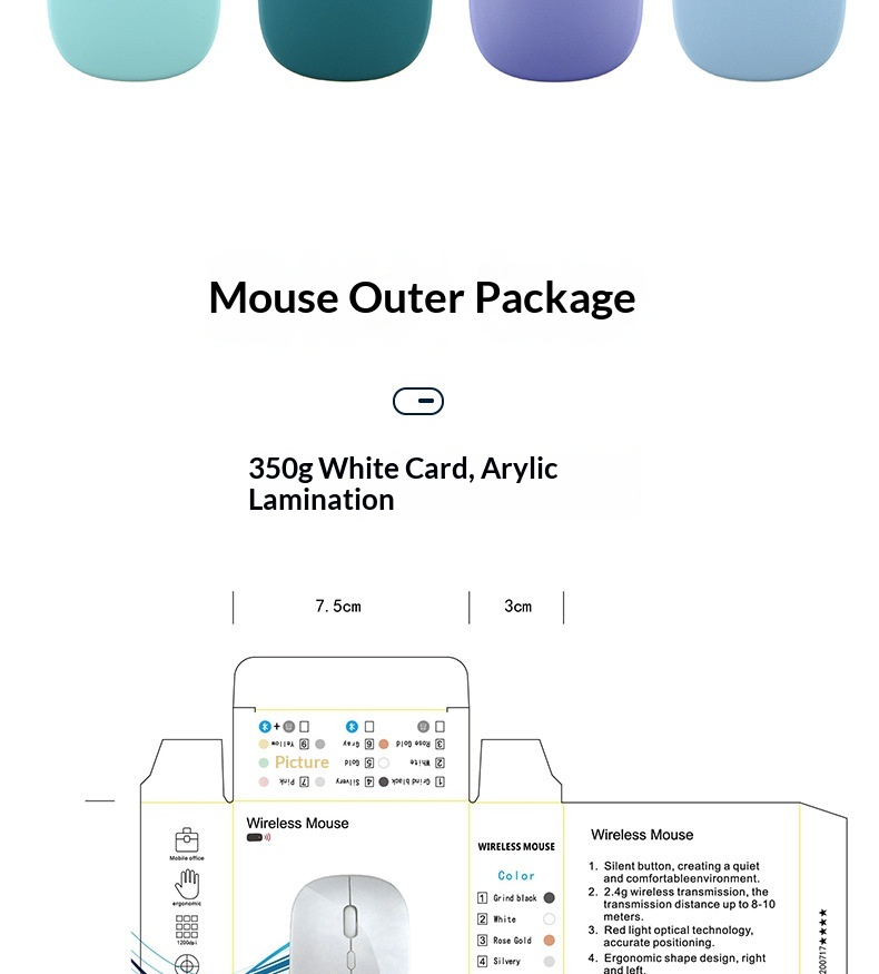Digitex Digitex Rechargeable Dual-Mode Bluetooth Wireless Mouse For Gaming, Office, Computer, Mobile Phone, Tablet_voghion.com