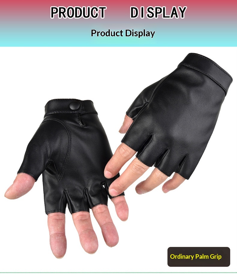 Guanti da ciclismo invernali in pelle PU con dita mezze tattiche da uomo, impermeabili, antiscivolo, foderati in pile, caldi, per esterni, da ragazzo Boy Boy_voghion.com