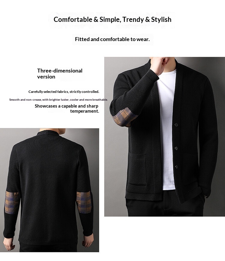 boy Boy Boy High-End Light Spring And Autumn Casual Knitted Cardigan Versatile Comfortable Fashionable Jacket Trendy Men's_voghion.com