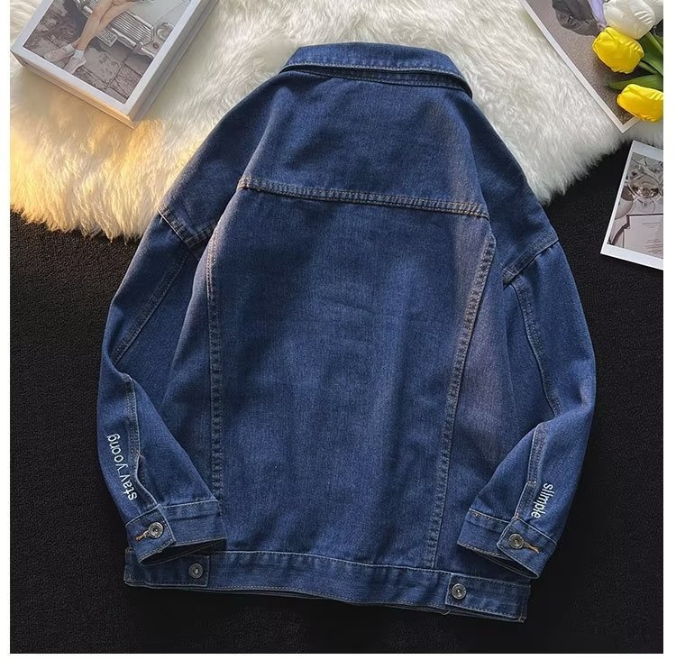 ragazzo Nuovo colletto rovesciato giacca in denim resistente a maniche lunghe per uomo stile giapponese marchio alla moda Ins autunno inverno europeo_voghion.com
