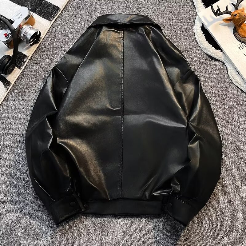 Giacca da aviatore in pelle PU da uomo alla moda di strada europea e americana, ampia e alla moda, disponibile in magazzino_voghion.com