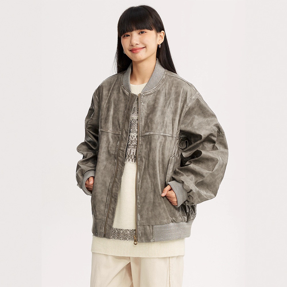 Giacca da motociclista in pelle nera stile retrò americano High Street da ragazzo, stile coppia, cappotto alla moda_voghion.com