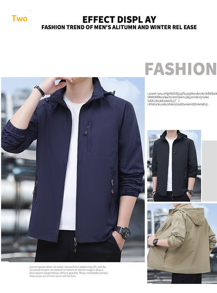 ragazzo Ragazzo Giacca Casual Larga Cappotto Giacca a Vento Staccabile Nuovo Cappuccio Antivento Abbigliamento da Uomo per Esterni Stagione Autunnale_voghion.com