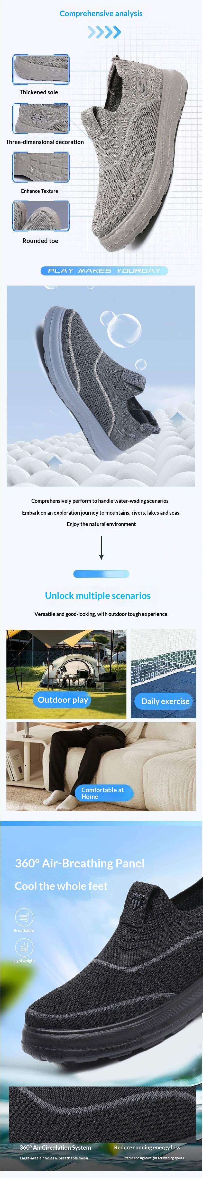 WalkPrime WalkPrime Vente nationale USA Kaiqi Chaussures de tennis d'été pour hommes, respirantes, décontractées, à semelle souple, antidérapantes et ajourées_voghion.com