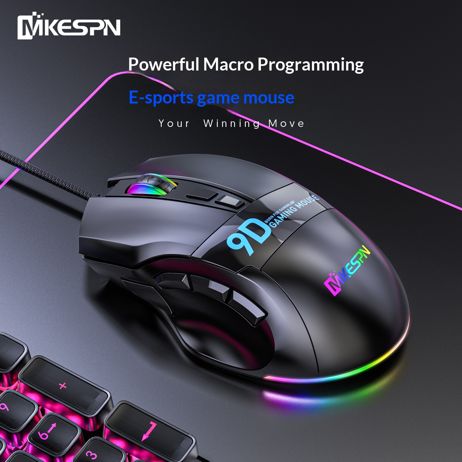 Digitex Digitex 12800 DPI Tam Hızlı Çok Düğmeli Oyun Faresi 9 Düğmeli Kablolu Tek Parça Toplu Bilgisayar Aksesuarları RGB E-Spor Sınıfı_voghion.com