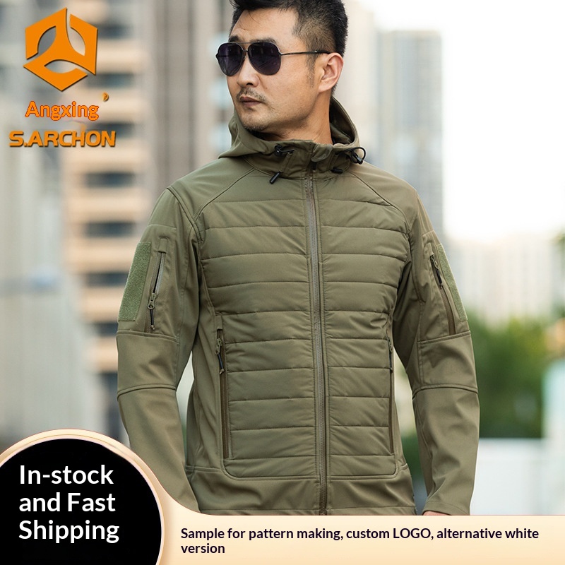 boy Boy Angken Autumn Winter Xuanwu Outdoor Tactical Cotton Men Warm Windproof Waterproof Camouflage Jacket Commuter Coat_voghion.com