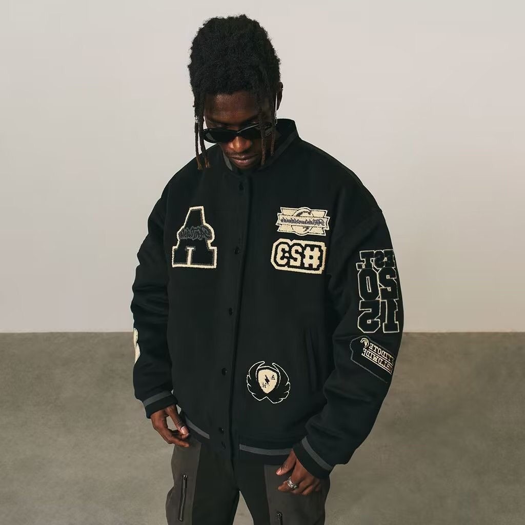 boy 2025 American Street Hip-Hop Tweed Baseball Men's Autumn Winter Floating Fashion Casual Jacket_voghion.com