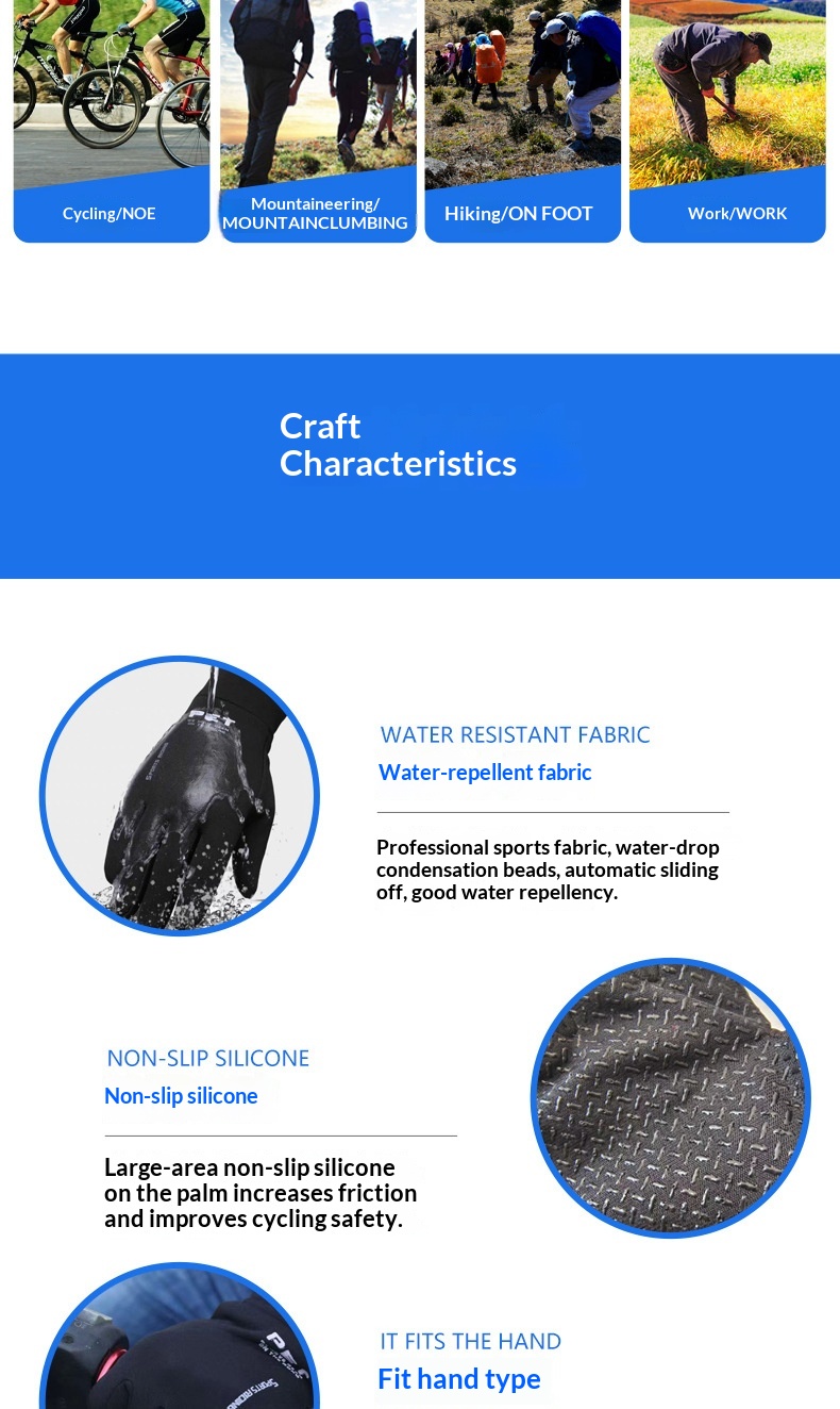 boy Boy Boy Autumn Winter Men's Windproof Touchscreen Gloves Outdoor Hiking Skiing Cycling Cold Resistant Wear-resistant Warm_voghion.com