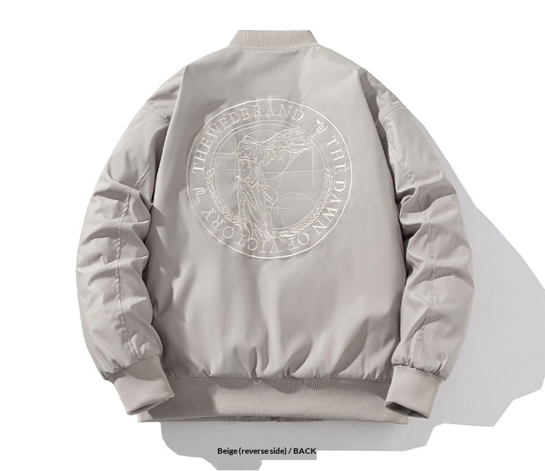 Junge Herbst Winter Europäisch Amerikanischer Trend Bestickte Baseball Herren Damen Paar Lockerer Mantel Verdickte Bomberjacke Mantel_voghion.com