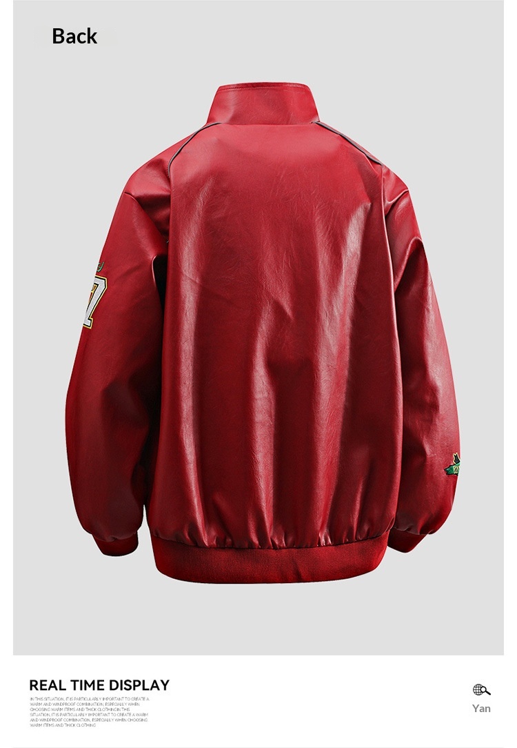 Giacca da motociclista da strada in pelle PU da uomo PU9901, stile retrò hip-hop europeo e americano, pesante_voghion.com