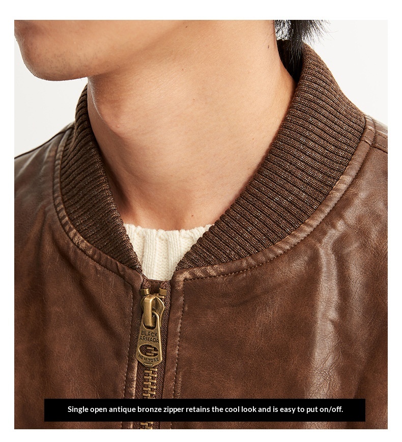 Giacca da motociclista in pelle nera stile retrò americano High Street da ragazzo, stile coppia, cappotto alla moda_voghion.com