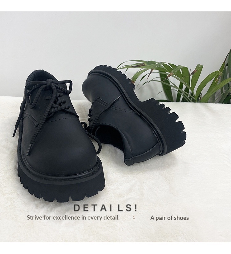 Voyage Voyage Britischer Stil Leder 2025 Frühling Herbst Unisex Runde Zehenpartie Schnürschuhe Retro Derby Loafer Dicke Sohle Bequem_voghion.com