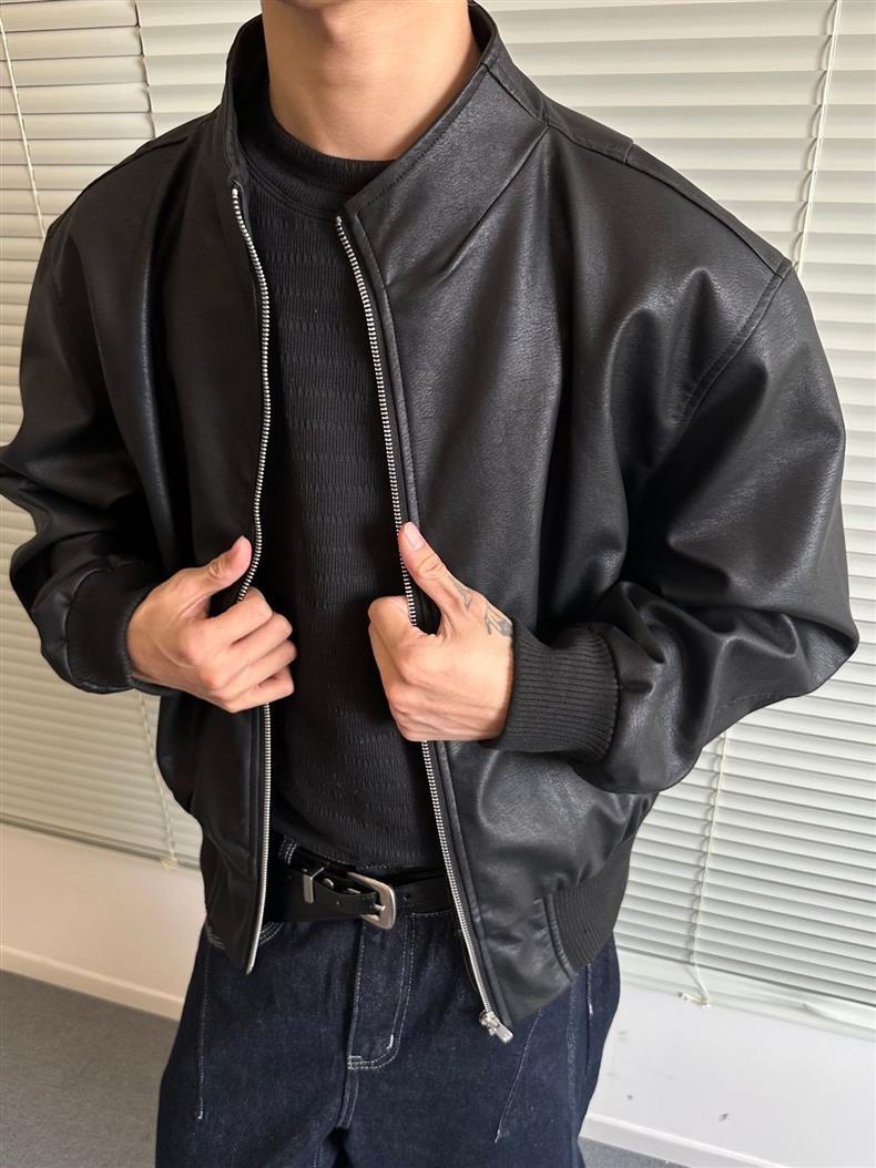 Giacca in pelle PU retrò da uomo, nuovo marchio alla moda primavera autunno, stile di strada europeo e americano, elegante motocicletta_voghion.com