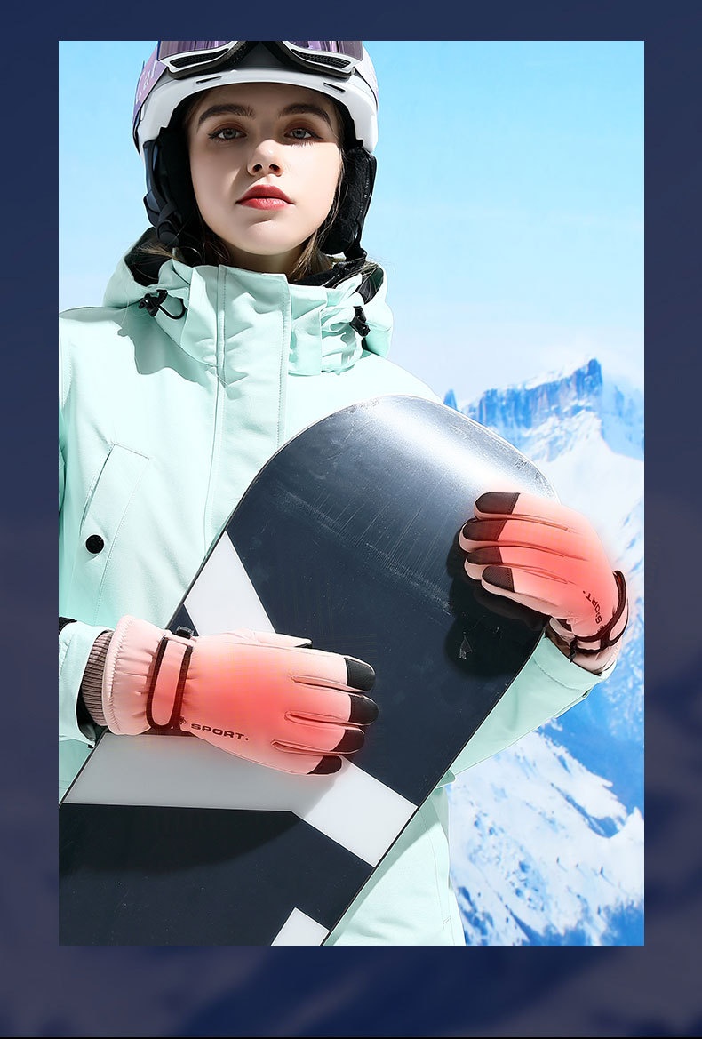 Guanti da sci invernali Boy Boy per uomo e donna, stile coppia, touchscreen da ciclismo, antiscivolo, antivento, impermeabili, foderati in pile,_voghion.com