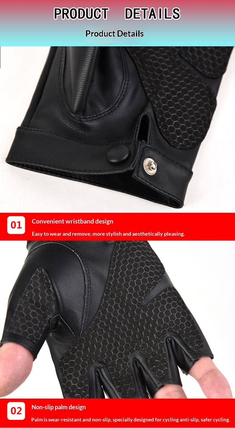 Guanti da ciclismo invernali in pelle PU con dita mezze tattiche da uomo, impermeabili, antiscivolo, foderati in pile, caldi, per esterni, da ragazzo Boy Boy_voghion.com