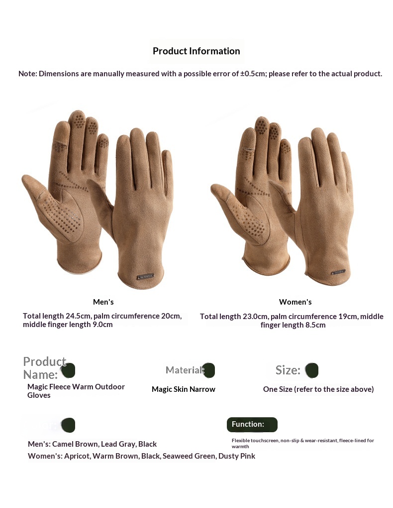 ragazzo Ragazzo Ragazzo Scamosciato Termico per Uomo e Donna, Foderato in Pile, Riscaldato, Ciclismo Invernale all'Aperto, Touchscreen, Antiscivolo, Copertura a Flip,_voghion.com