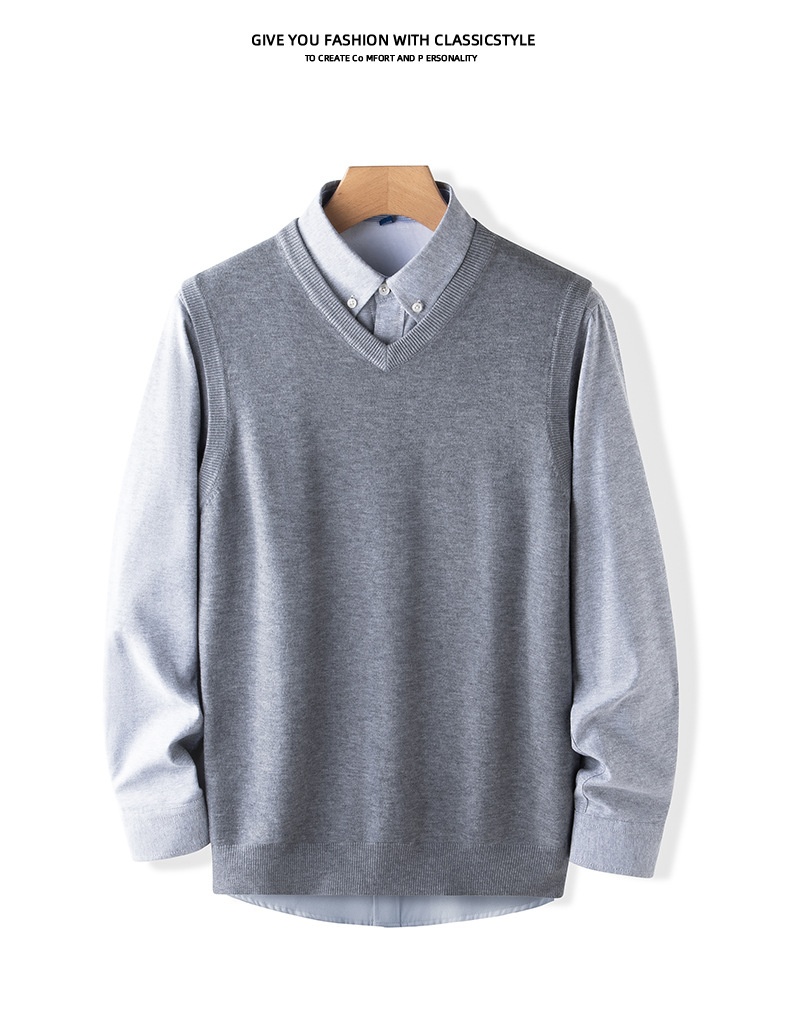 ragazzo 2024 Autunno Inverno Uomo Caldo Gilet Scollo a V Slim Fit Senza Maniche Base Maglione Lavorato a Maglia Trendy_voghion.com