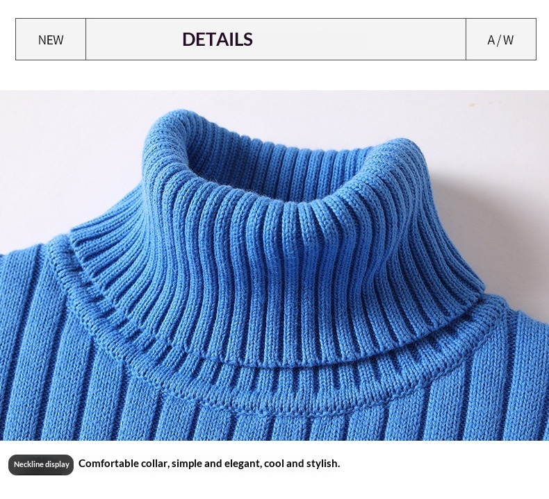 boy Boy Boy Boy Solid Color Cable Knit Turtleneck Sweater Men Winter Short Sleeve Turn-Down Collar Men's Knitwear Trendy Youth Thickened_voghion.com