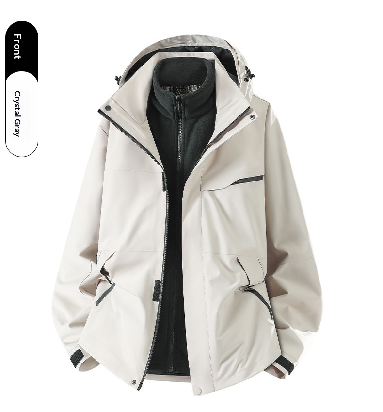 ragazzo Ragazzo Luo Tuo Stesso stile Donna Tre in Uno Escursionismo all'aperto Funzionale Foderato in Pile Idrorepellente Softshell Tre Porte_voghion.com