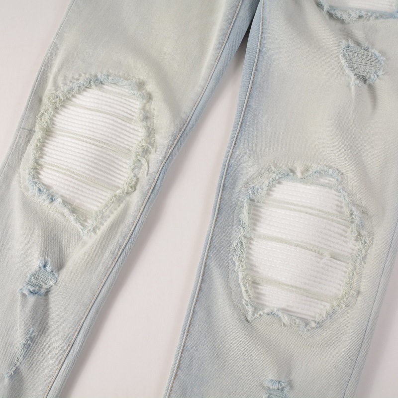 boy Can Ship On Behalf Of Foreign Trade Retro Jeans Slim Fit High Street Ripped Patch Cross-Border Clothing Wholesale Men's_voghion.com