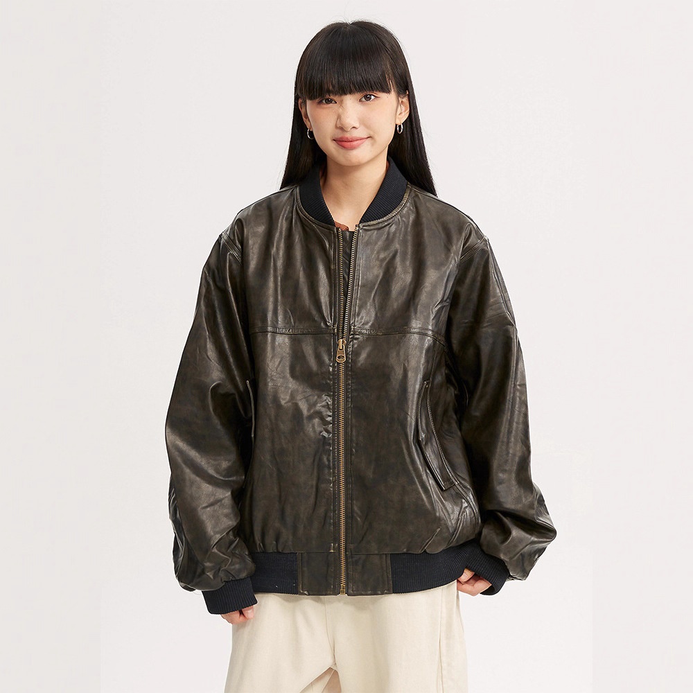 Giacca da motociclista in pelle nera stile retrò americano High Street da ragazzo, stile coppia, cappotto alla moda_voghion.com